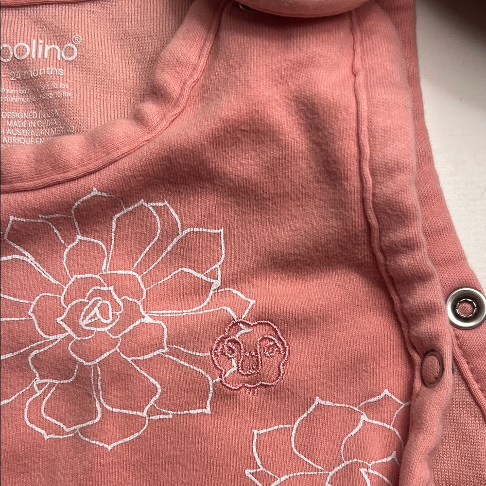 Woolino 4 Seasons Ultimate Baby Sleep Sack - Pink Succulent - Picture 6 of 6